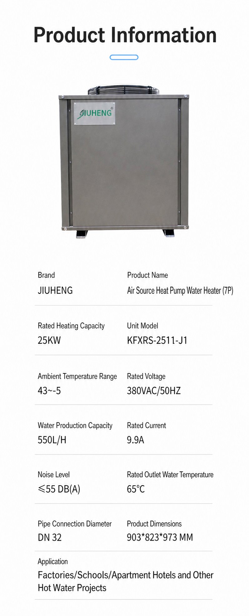 Commercial Air Source Heat Pump Water Heater for Hotels and Residential Buildings detail 12