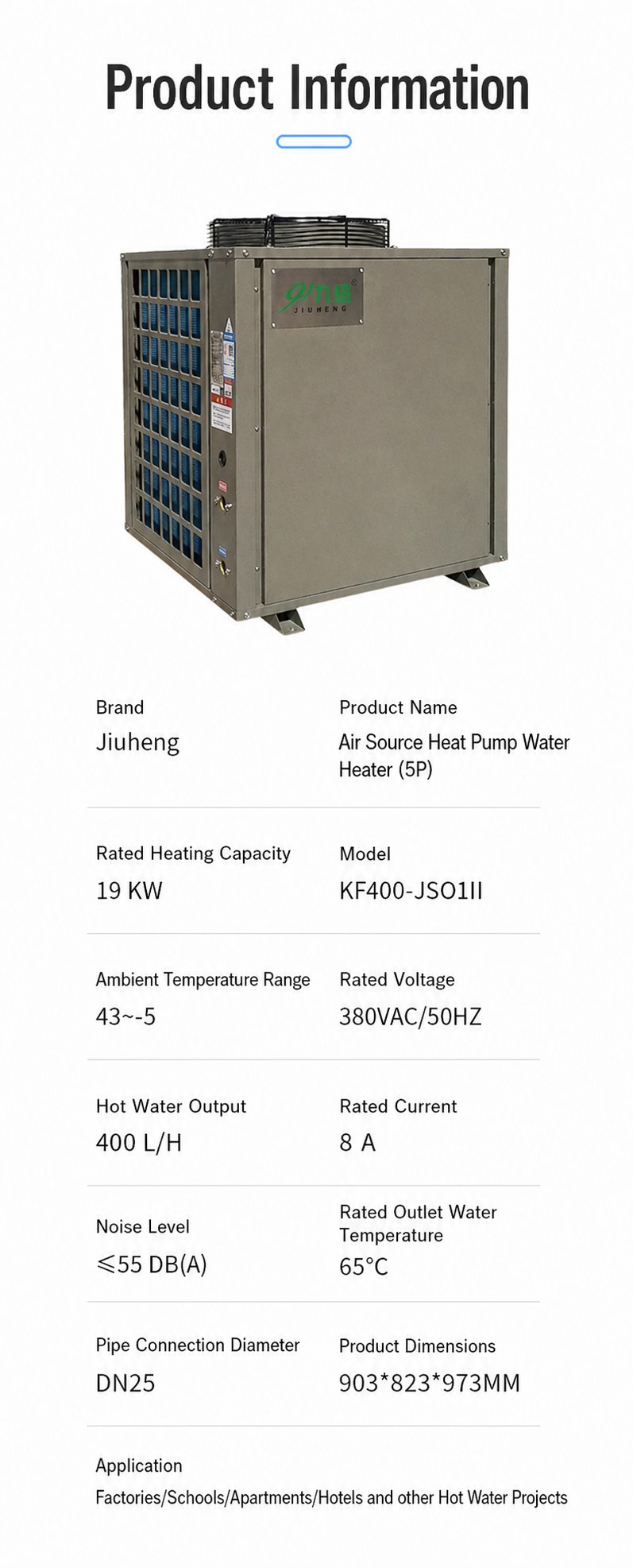 Commercial Air Source Heat Pump Water Heater for Hotels and Residential Buildings detail 10