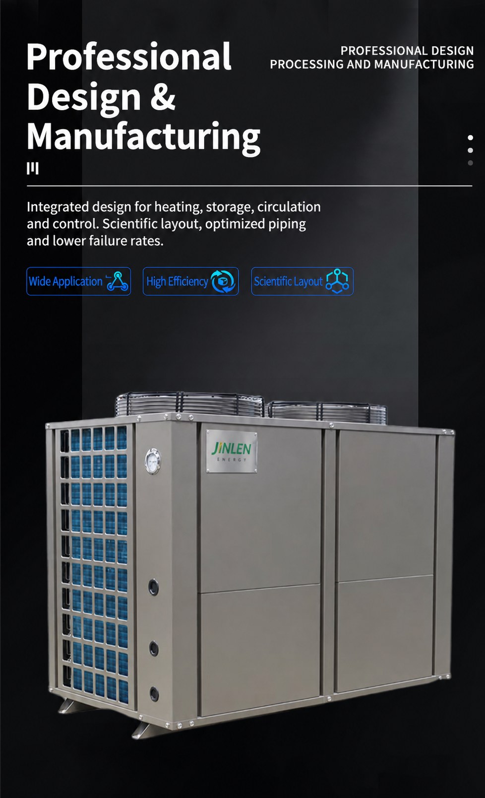 JiuHeng commercial air source heat pump water heater detail 6