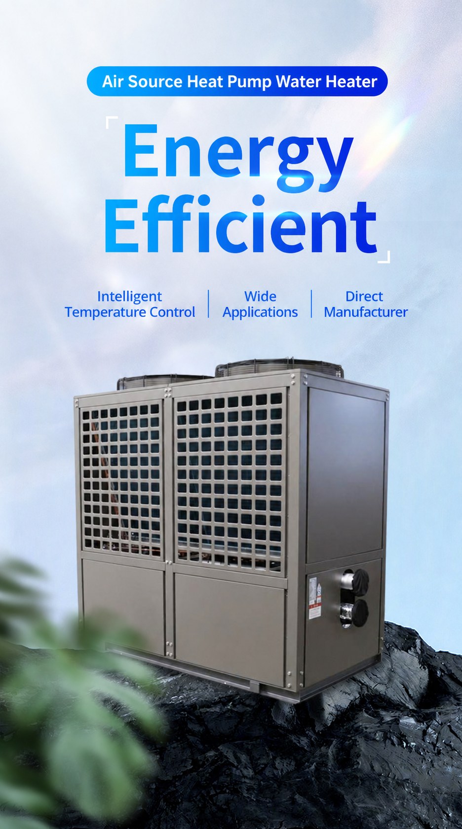 JiuHeng commercial air source heat pump water heater detail 2