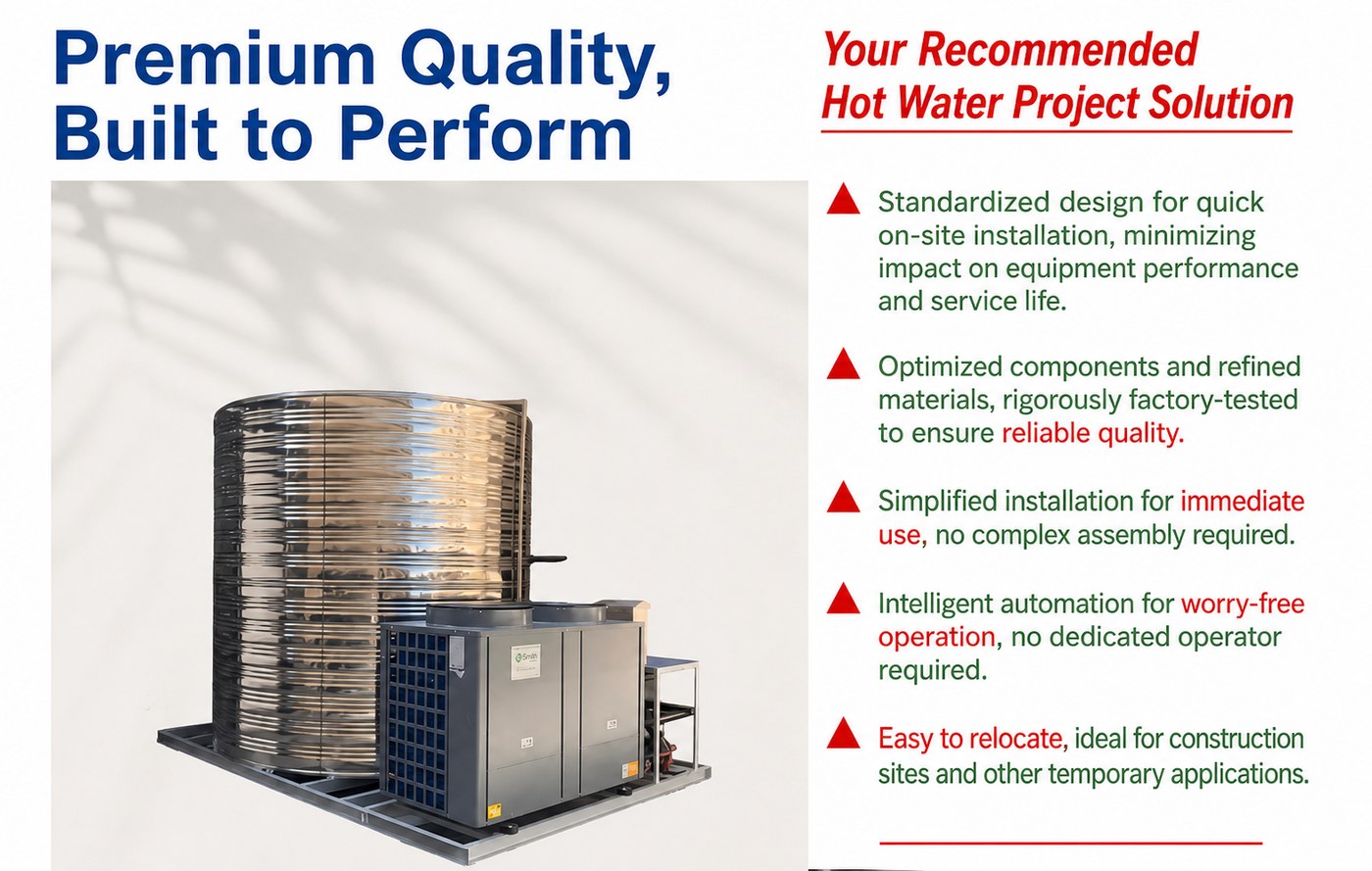 Integrated Air Source Heat Pump Water Heater for Temporary Dormitories detail 3