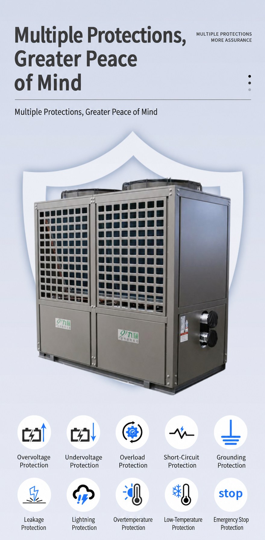 JiuHeng commercial air source heat pump water heater detail 8