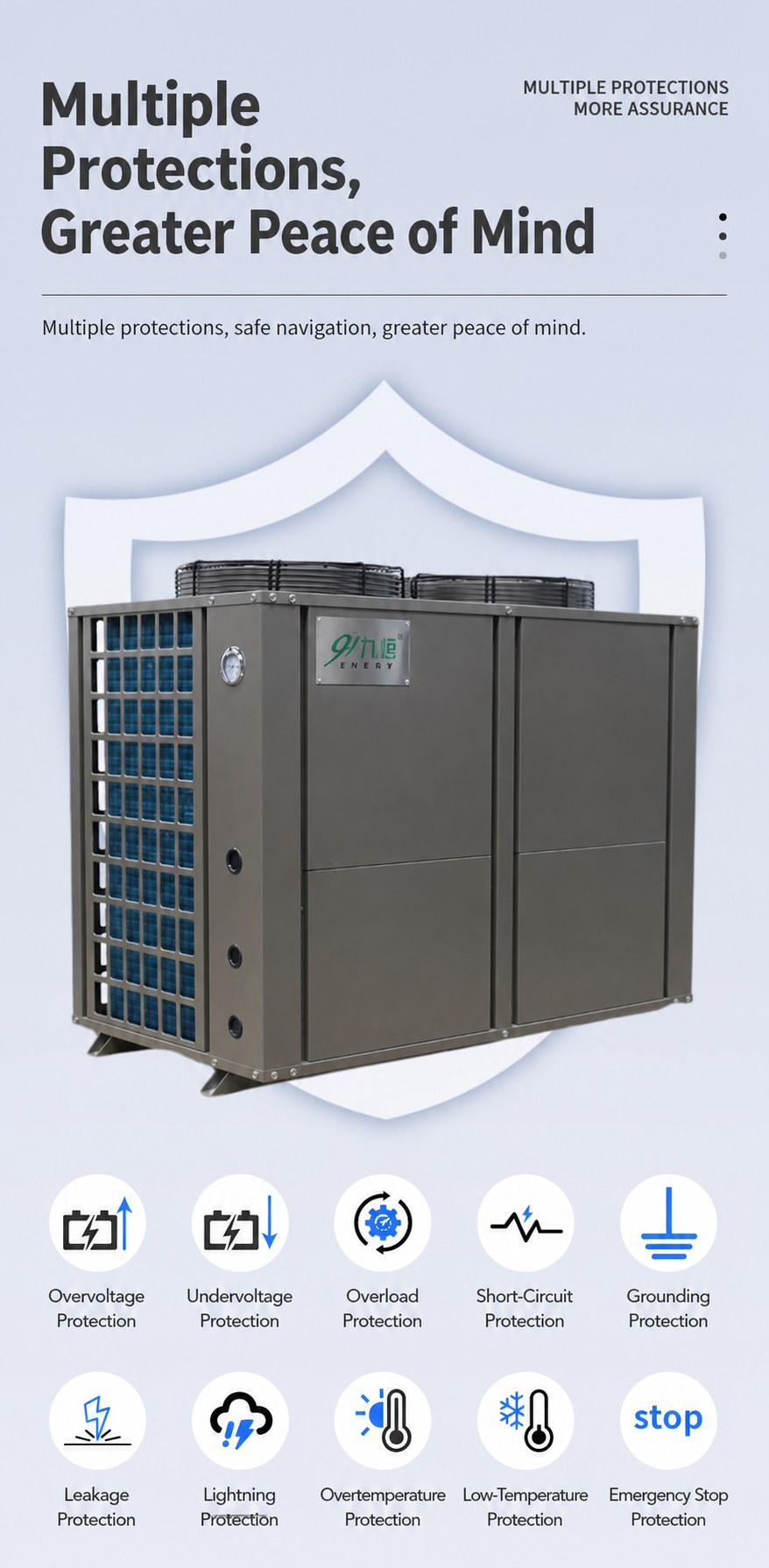JiuHeng commercial air source heat pump water heater detail 7