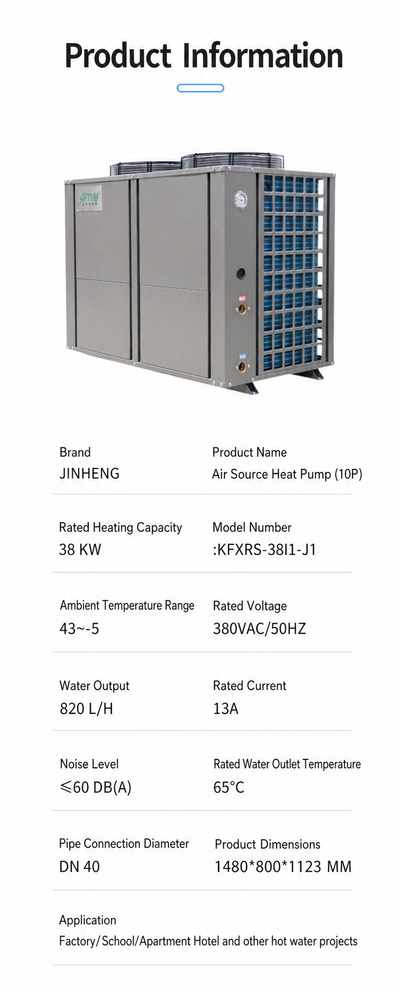 Commercial Air Source Heat Pump Water Heater for Hotels and Residential Buildings detail 11