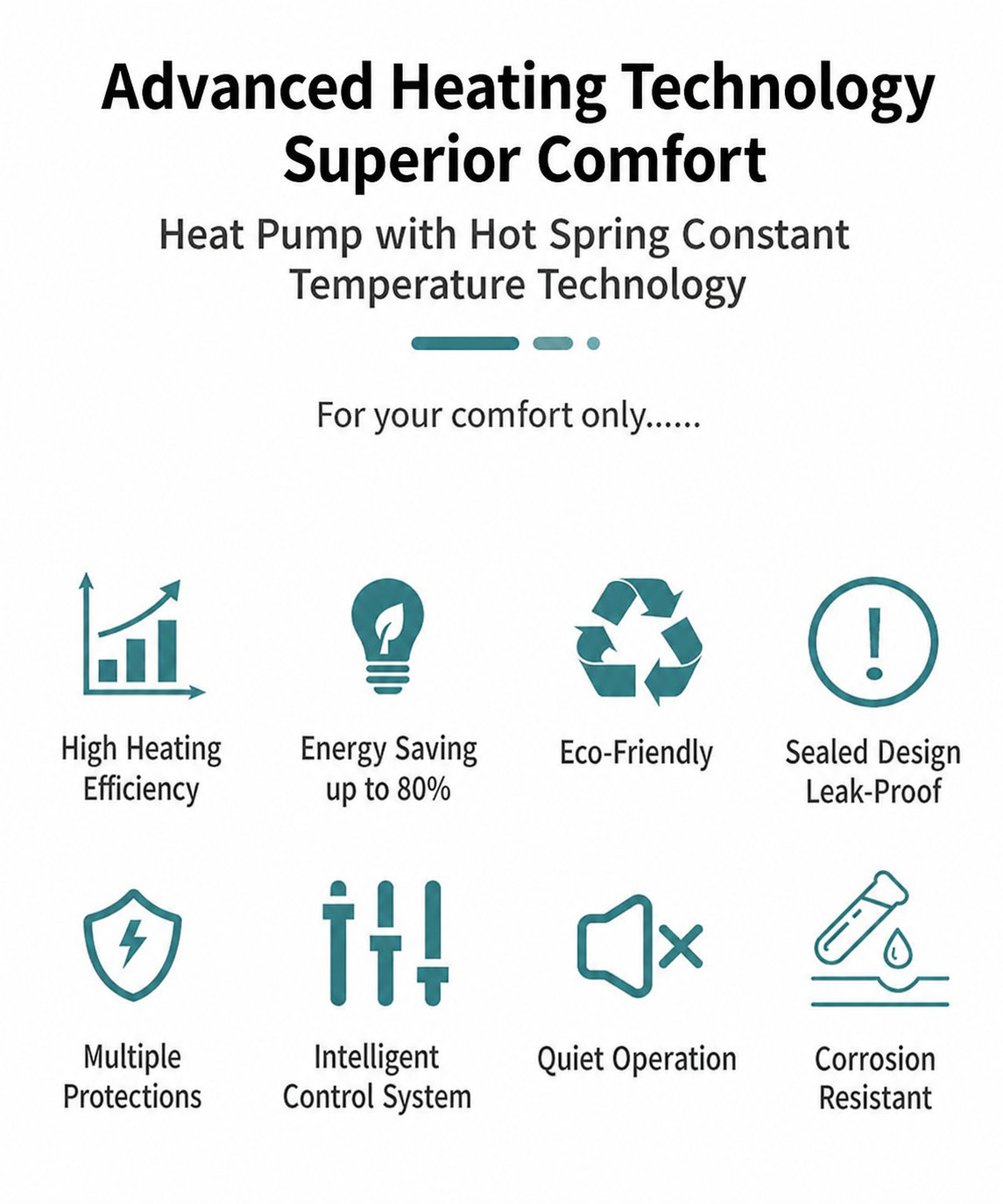 JiuHeng R32 inverter swimming pool heat pump detail 11