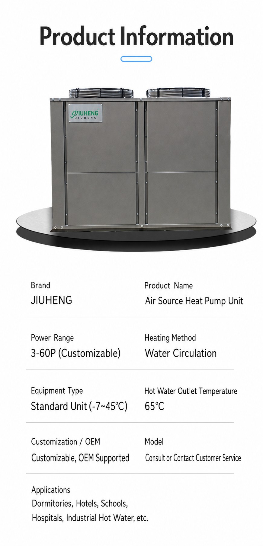 Large Commercial Air Source Heat Pump Water Heater detail 7