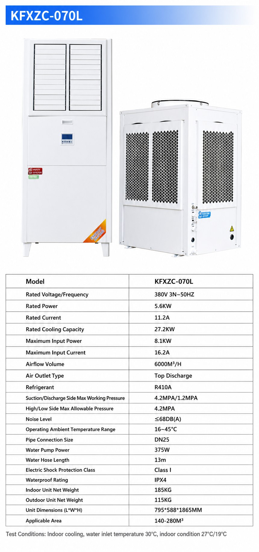 Vertical Energy-Saving Evaporative Air Cooler for Industrial Workshops detail 13