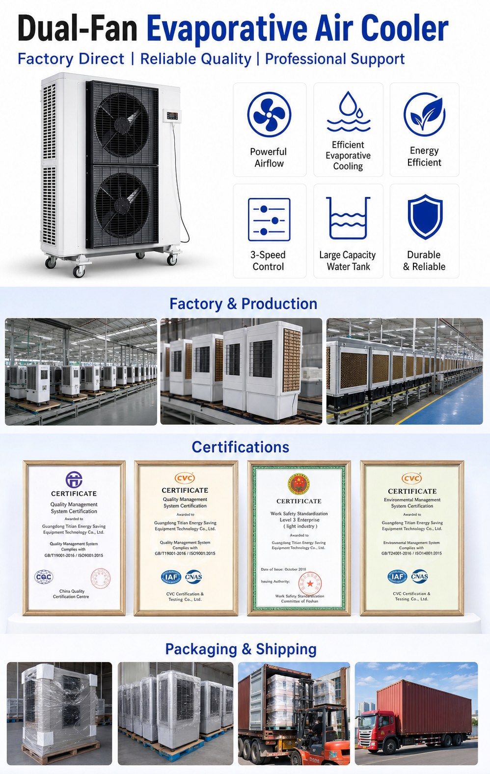 Industrial Energy-Saving Evaporative Cooling Outdoor Unit detail 2