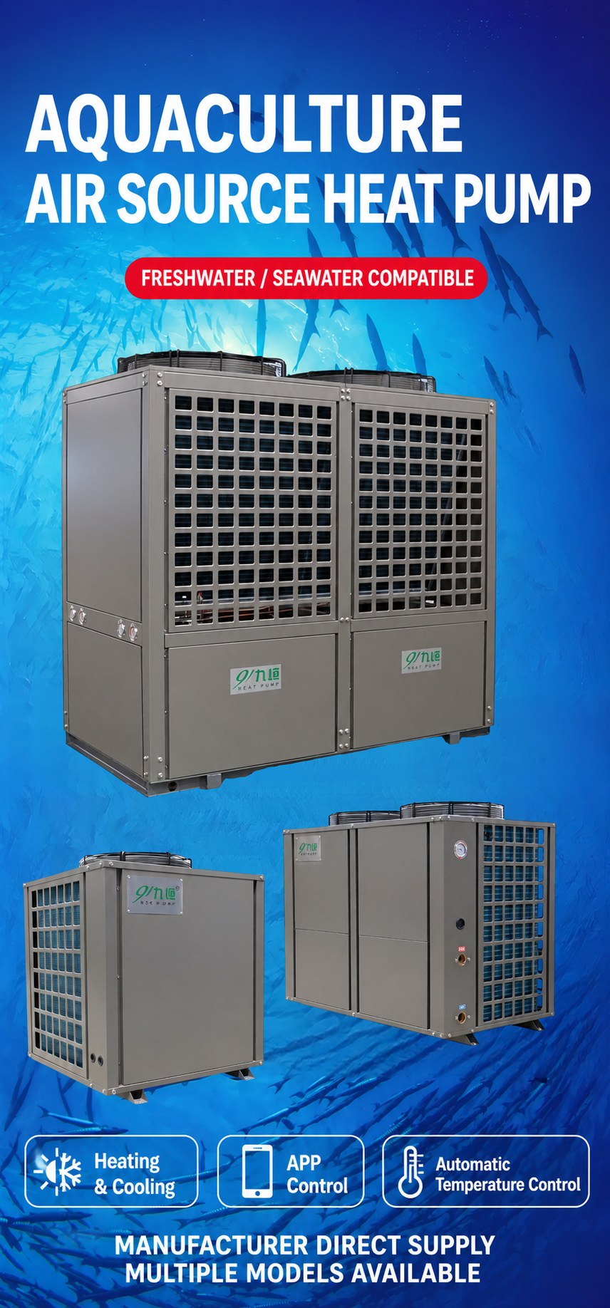 Precision Aquaculture Air Source Heat Pump for Fish and Shrimp Farming detail 6