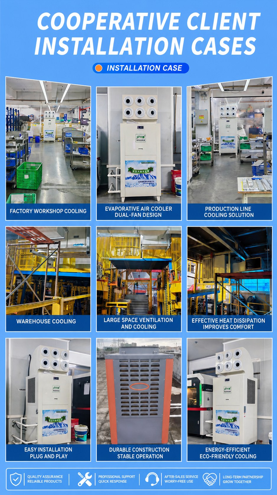 Commercial Industrial Evaporative Air Cooler for Factories and Workshops detail 4