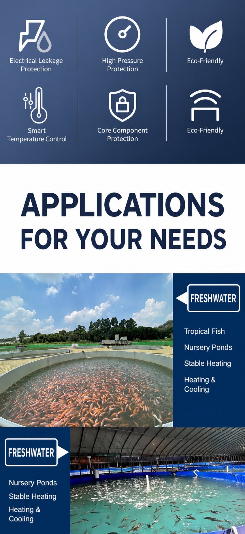 Precision Aquaculture Air Source Heat Pump for Fish and Shrimp Farming detail 7
