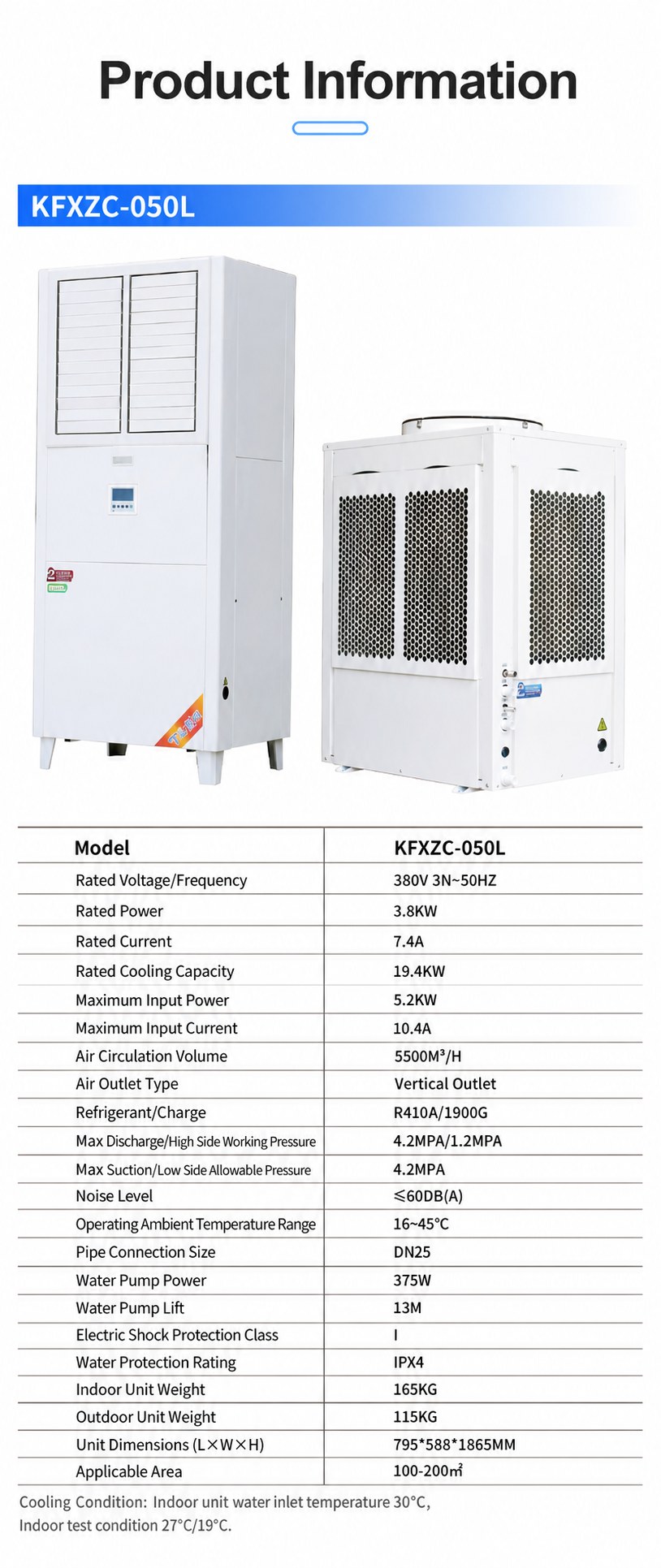Vertical Energy-Saving Evaporative Air Cooler for Industrial Workshops detail 12