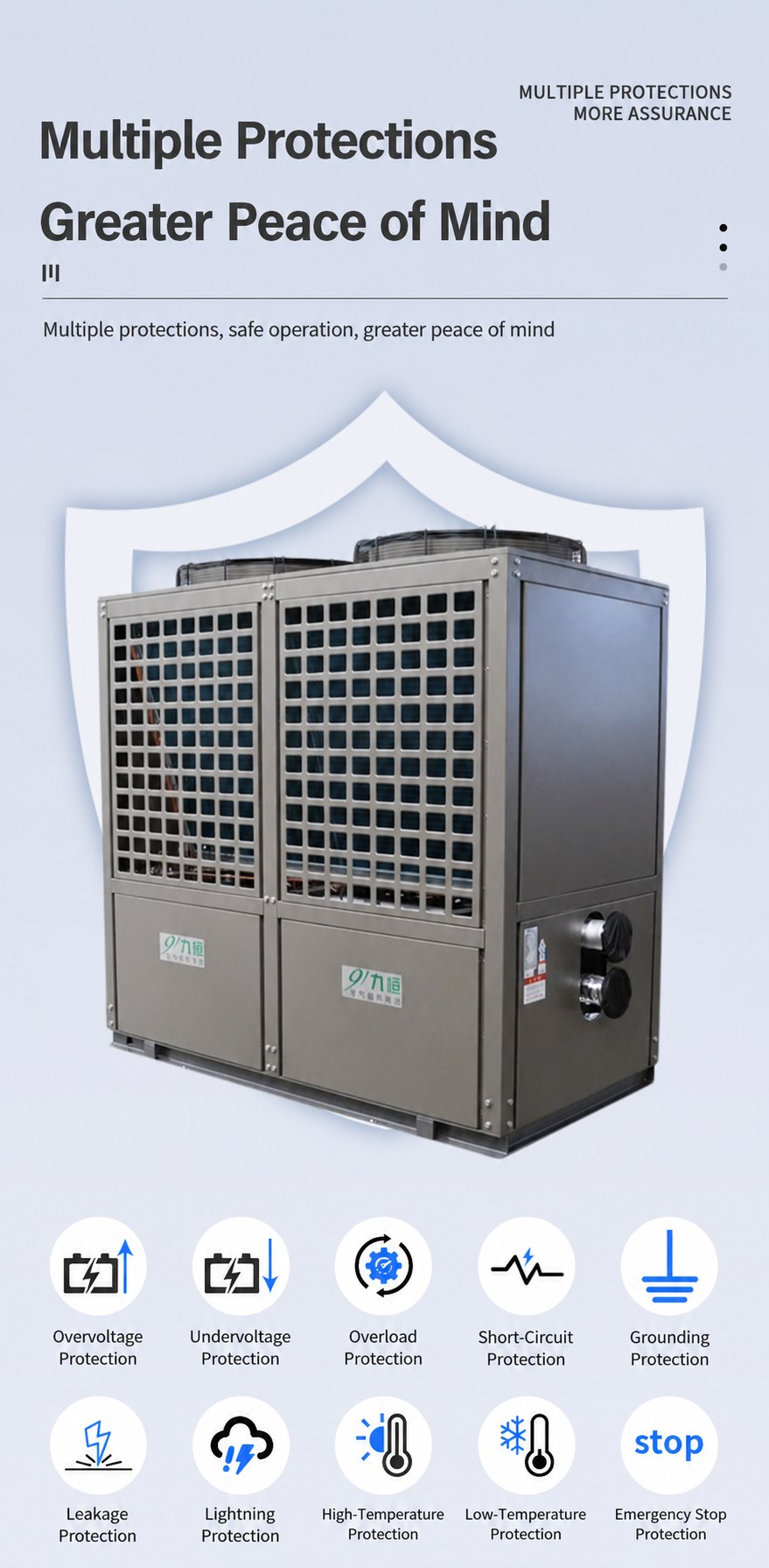 Large Commercial Air Source Heat Pump Water Heater System detail 7